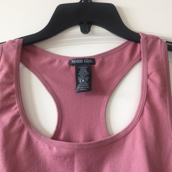 *PRICE FIRM*  Racerback Tank Thong Bodysuit, Mauve - Picture 2 of 5